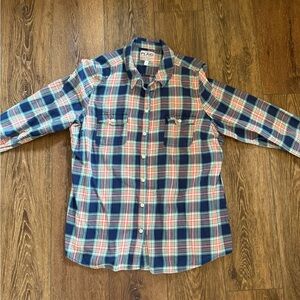 Women’s XL Old Navy Blue and orange light cotton Plaid Casual Shirt